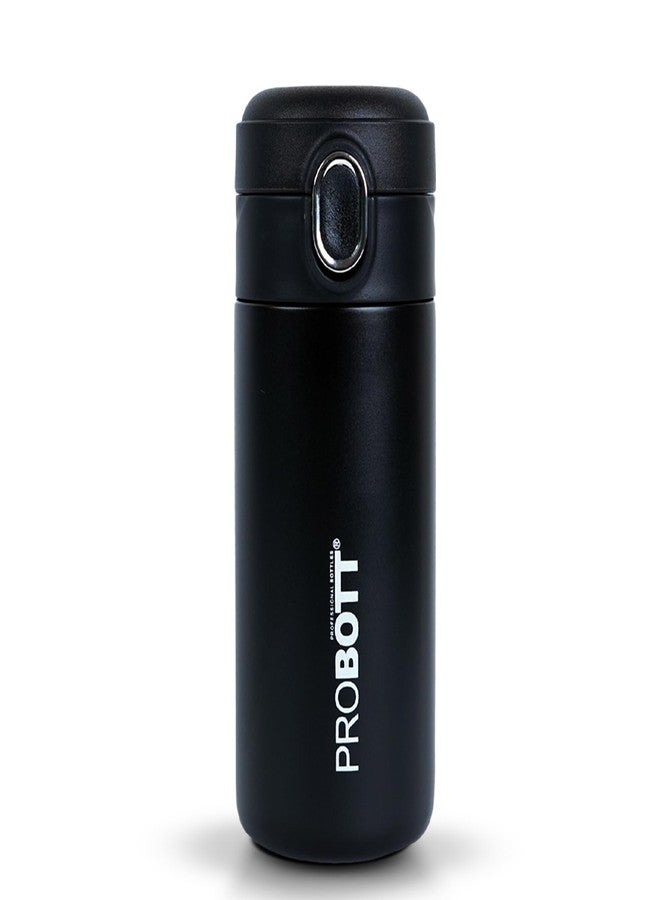 Probott Thermosteel Hot or Cold Insulated Stainless Steel Travel Mug, 300 ml, Black | Spill Proof | Coffee Tea Mug | Juice Mug | Water Flask | Easy Grip Easy to Carry | Office | College - Image 1